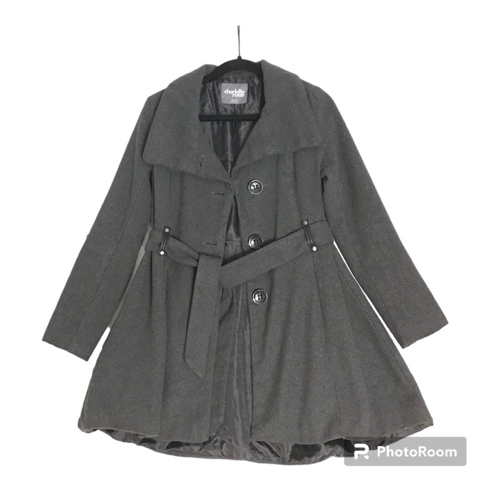 SOLD 🌹 Lovely Vintage Dark Gray Long Skirted Coat Medium GUC